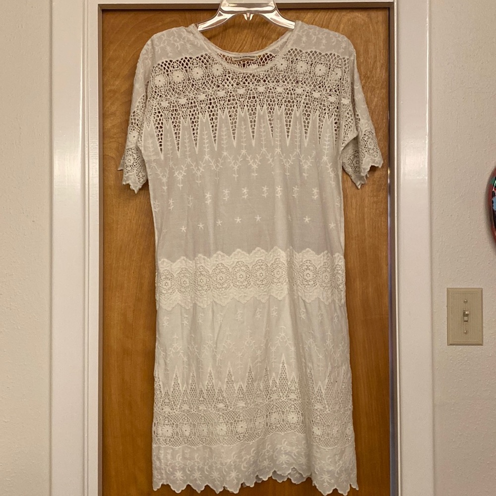 Ulla Johnson Dress crochet lace white summer size 6